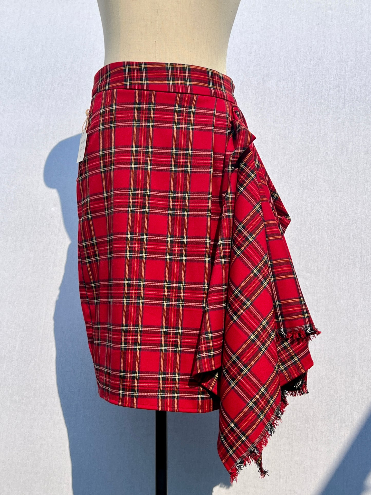 Asymmetrical Tartan Skirt