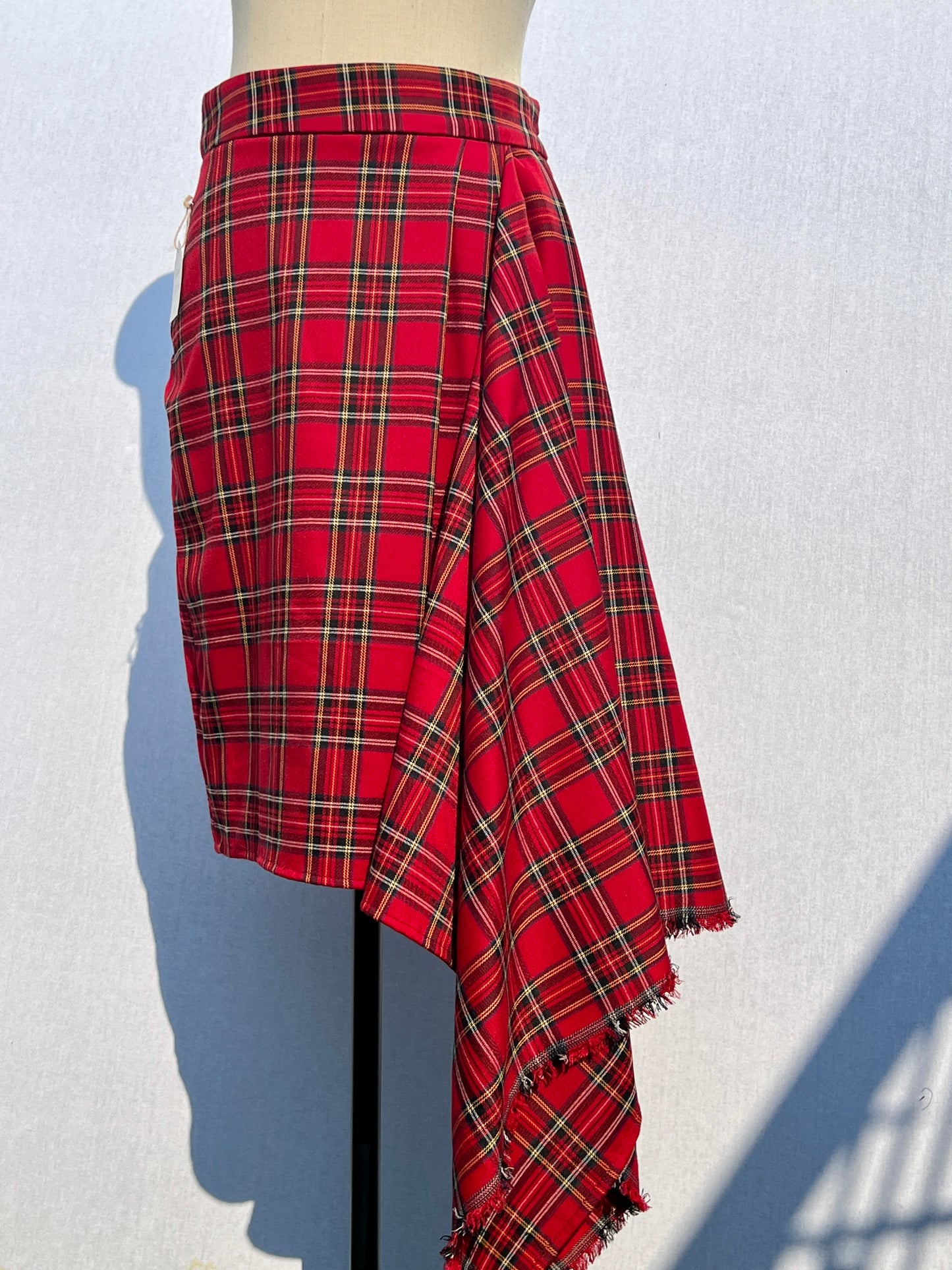 Asymmetrical Tartan Skirt