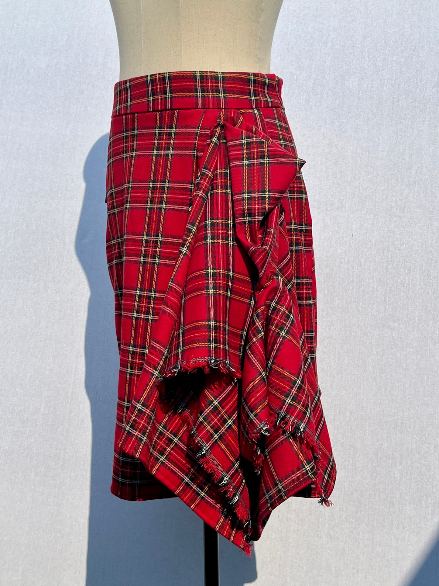 Asymmetrical Tartan Skirt