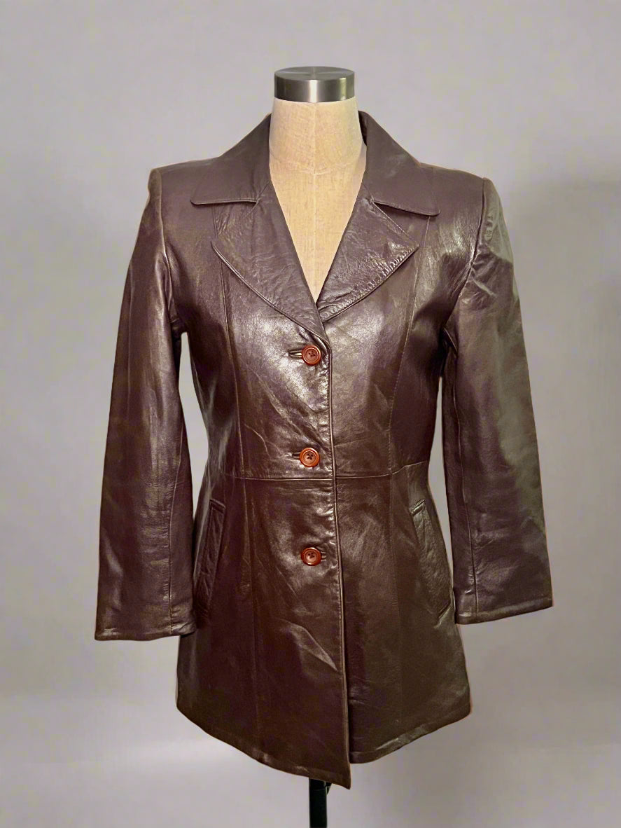 Short Brown Leather Jacket