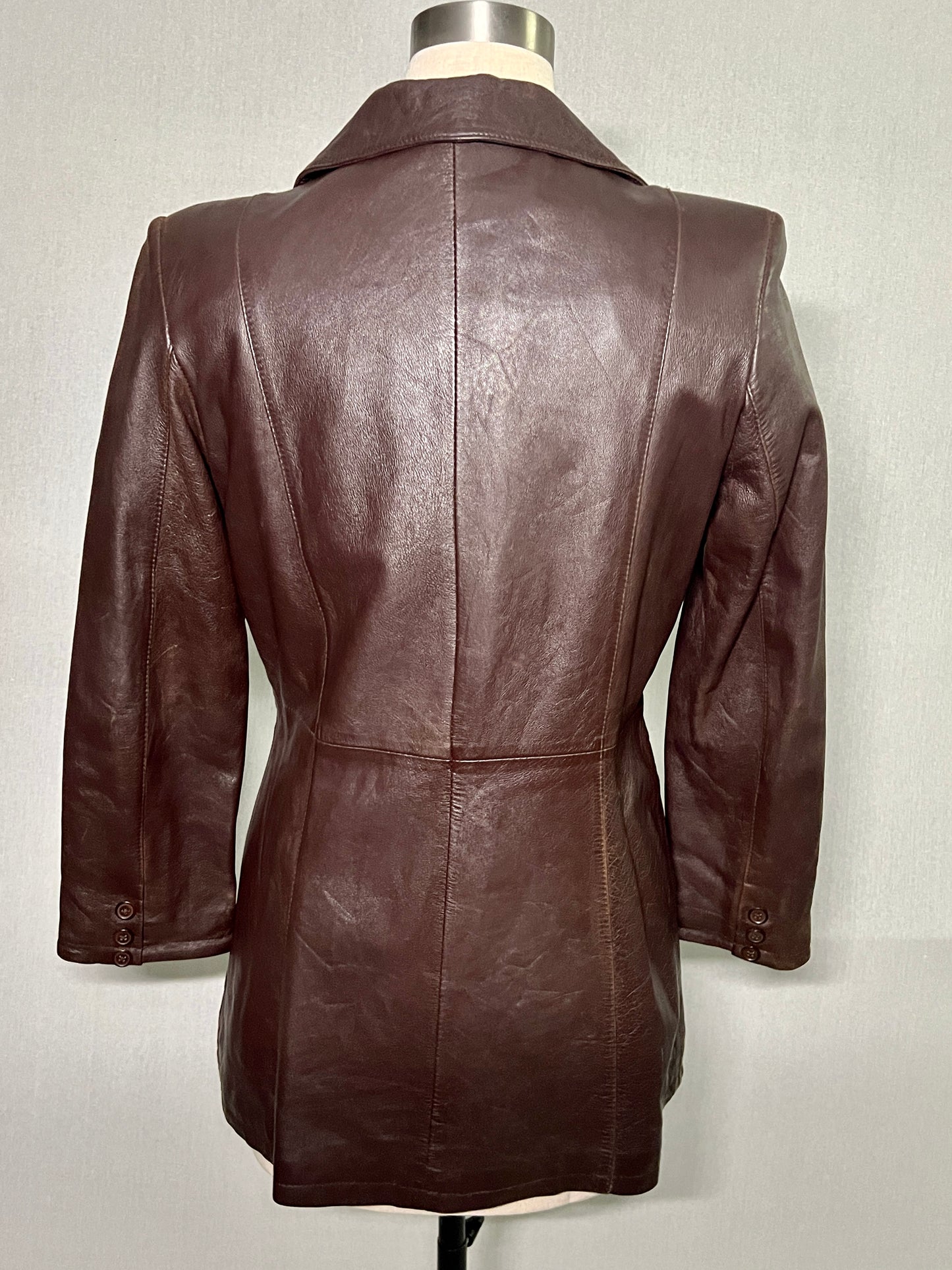 Short Brown Leather Jacket