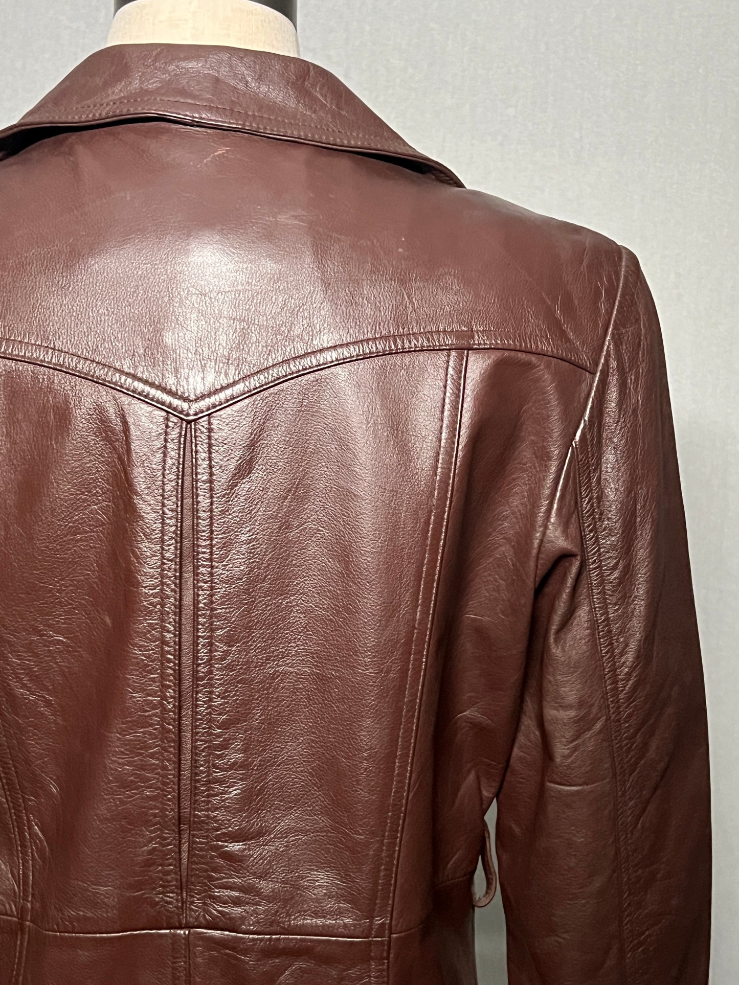Long Brown Leather Jacket