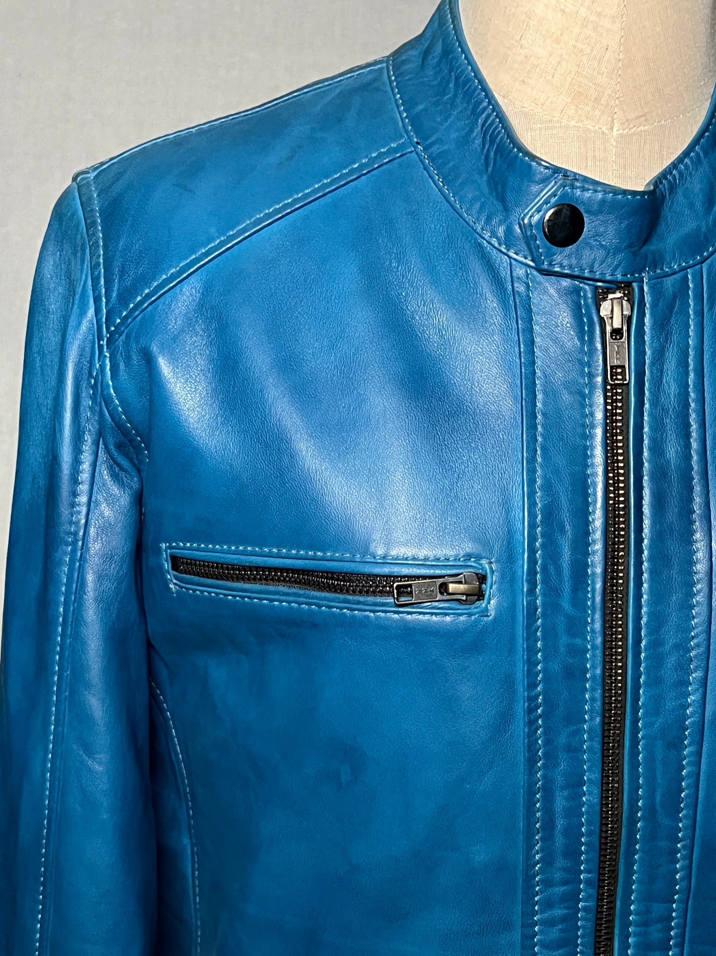 Blue Leather Jacket