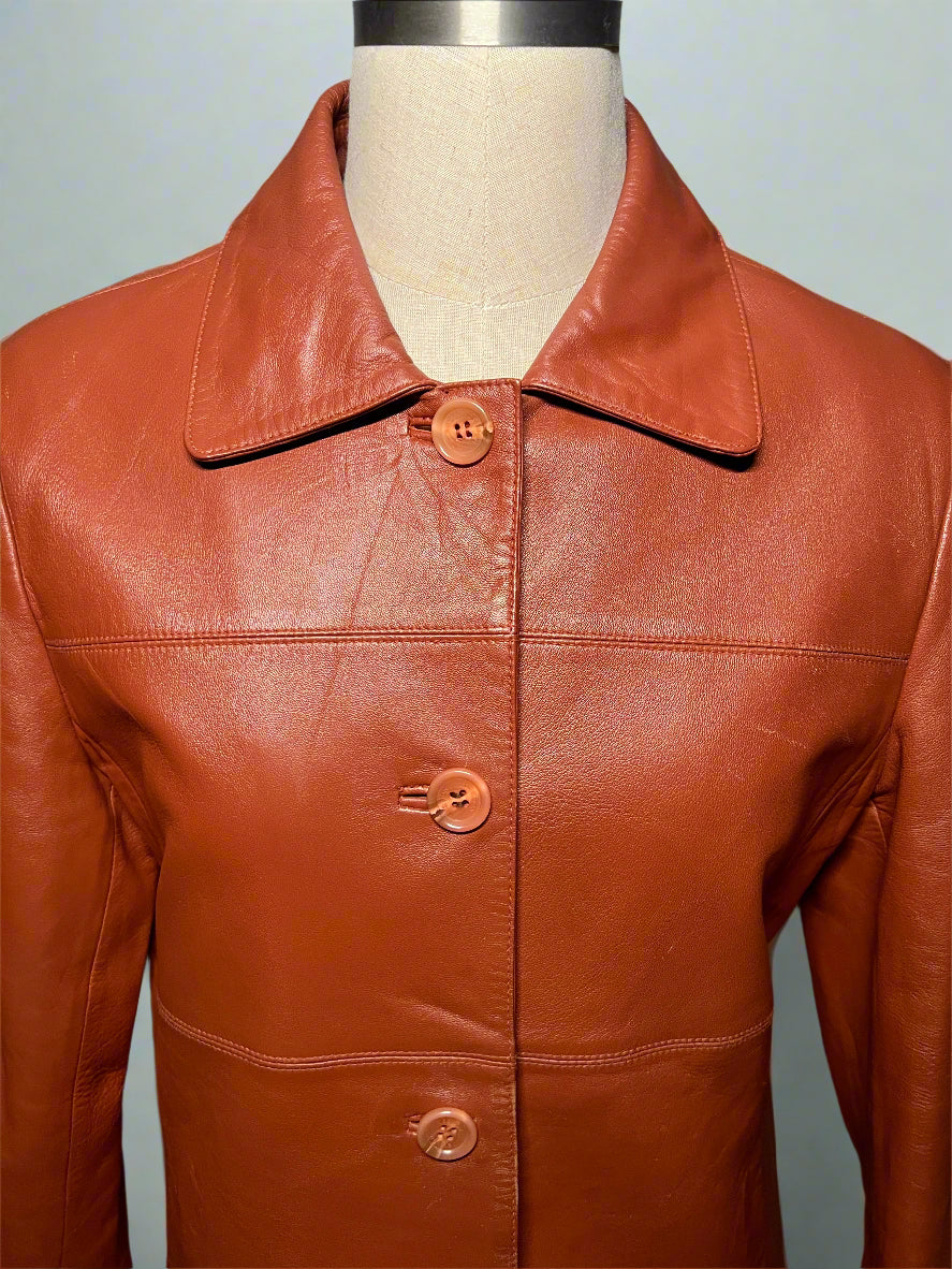 Orange Leather Jacket