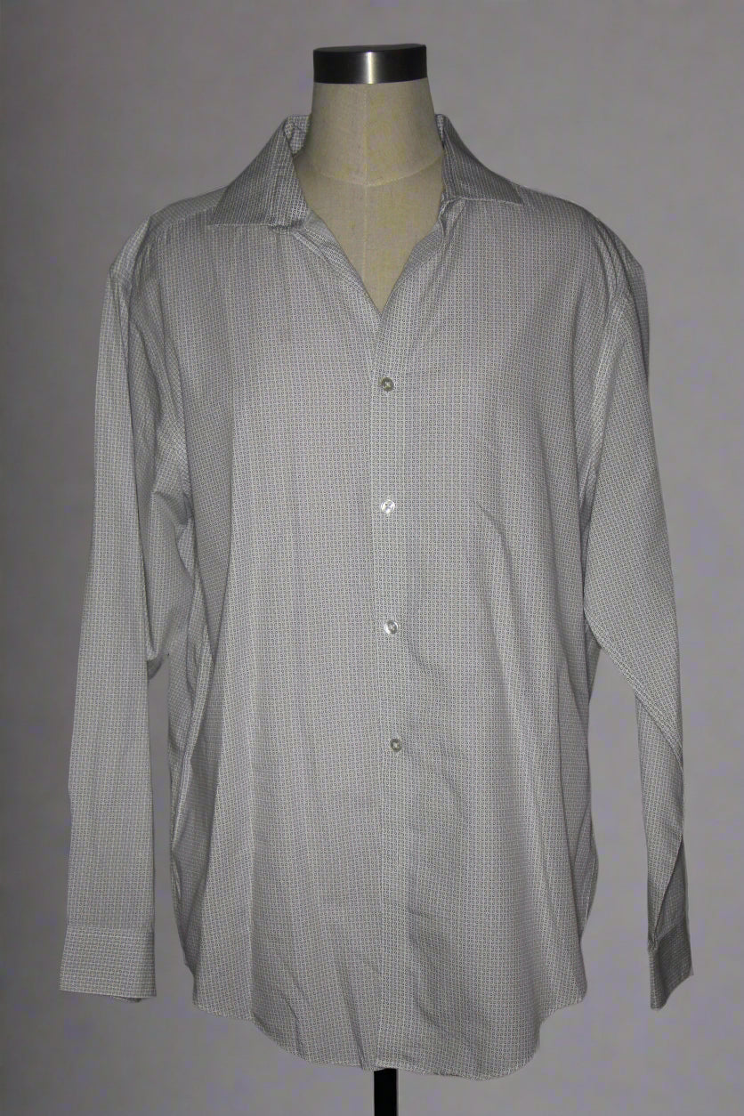 Calvin Klein Men's Grey Patterned Shirt