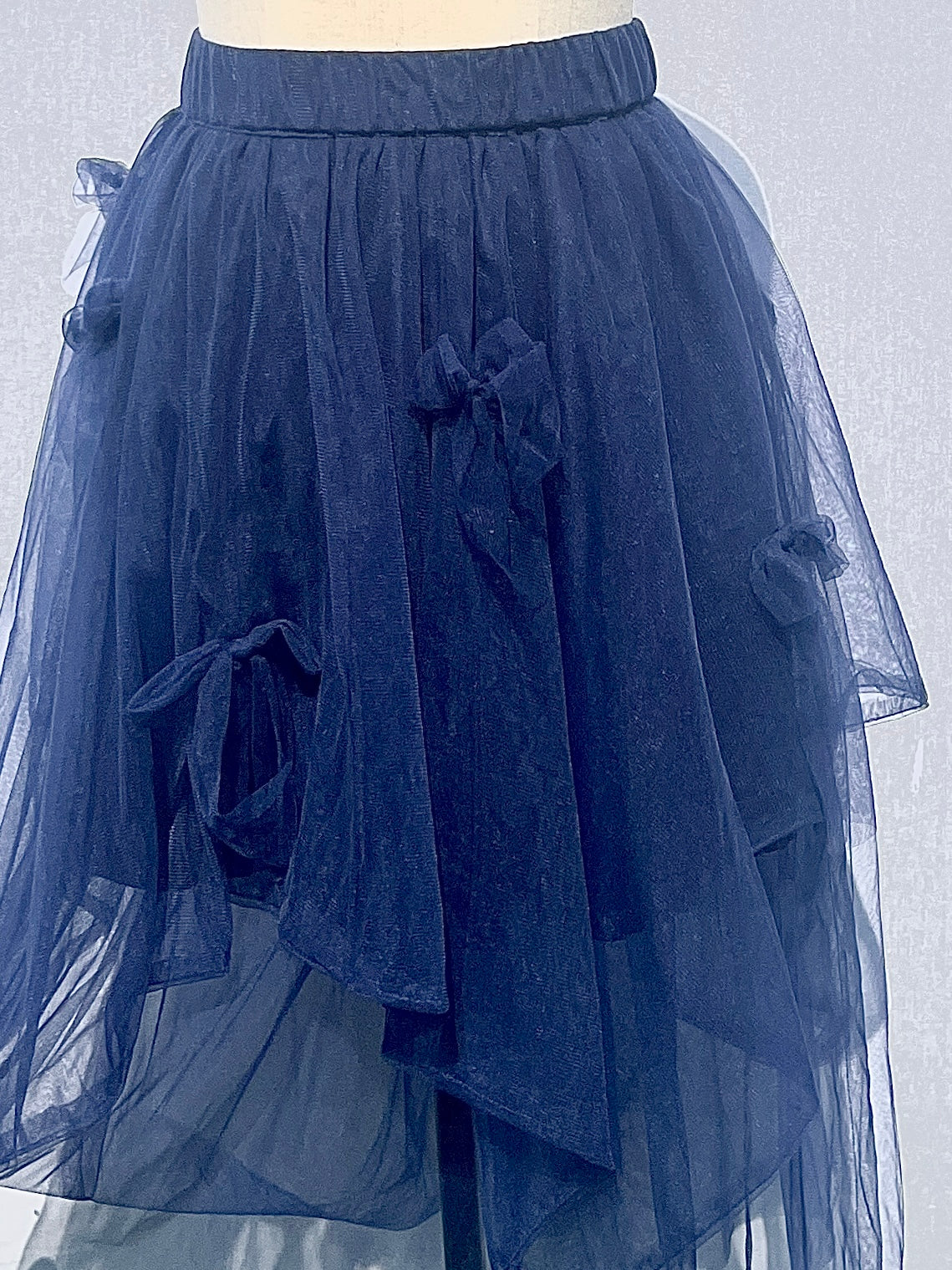 Blue Tulle Midi Skirt