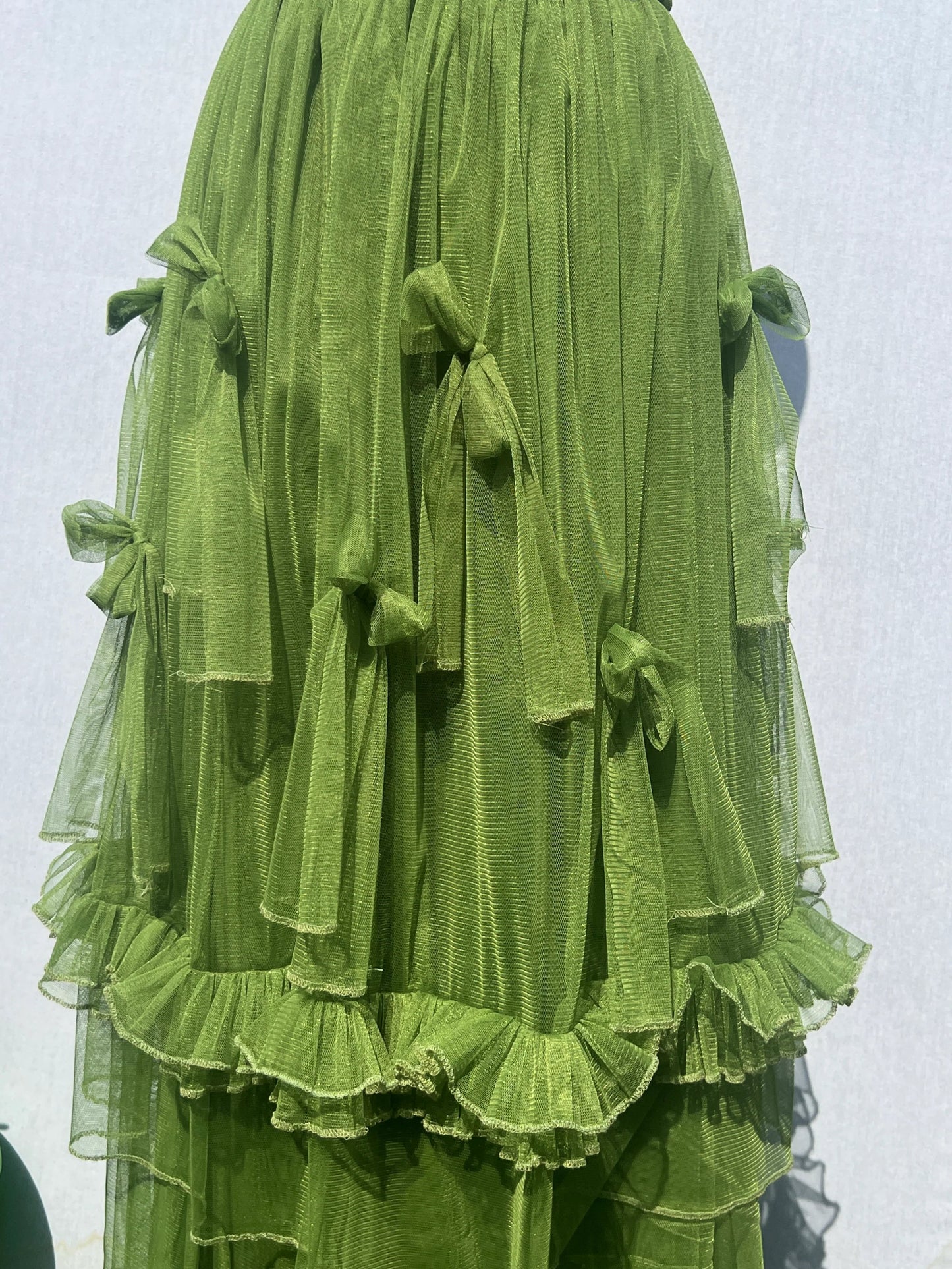 Green Tulle Maxi Skirt