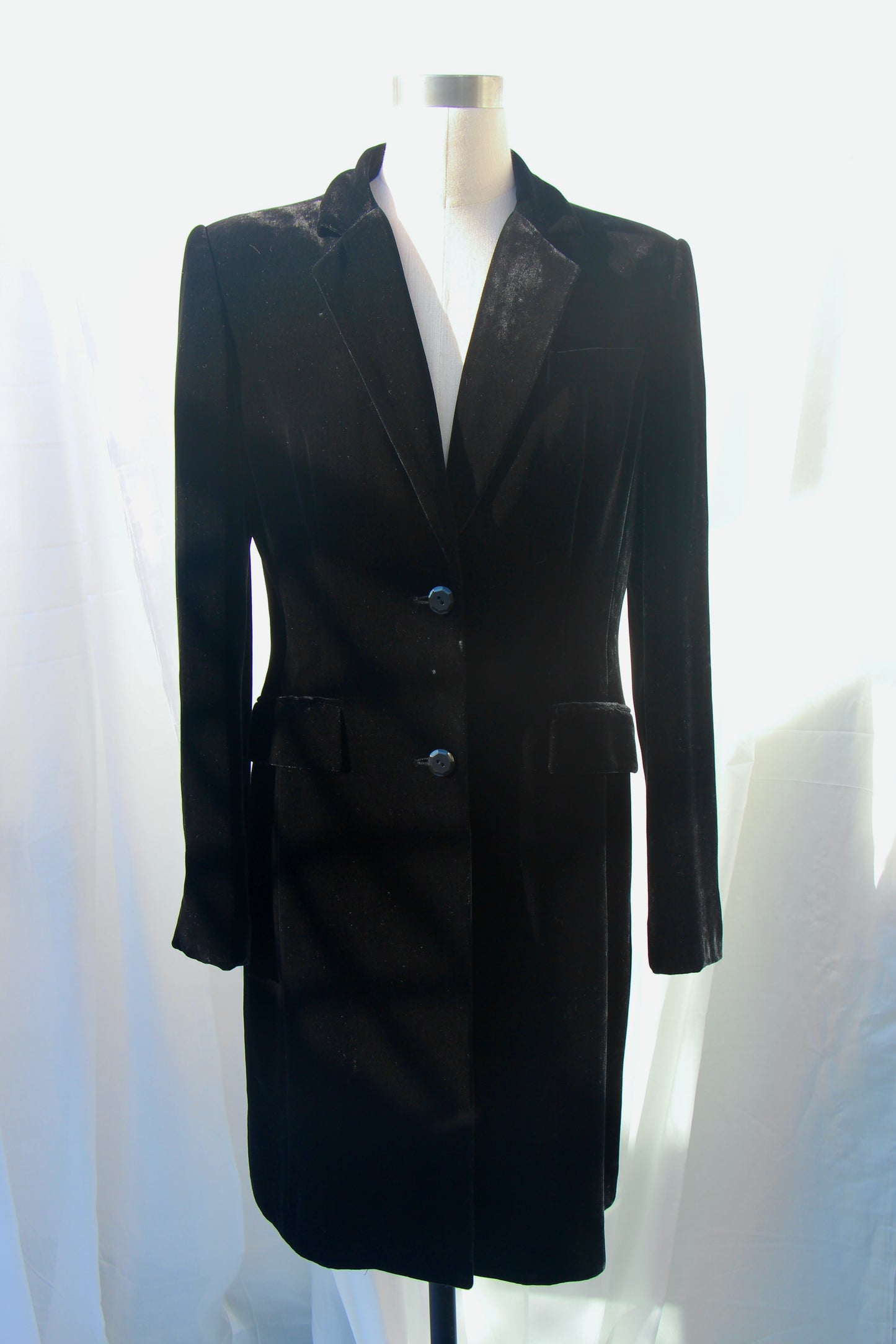Vintage Black Velvet Coat