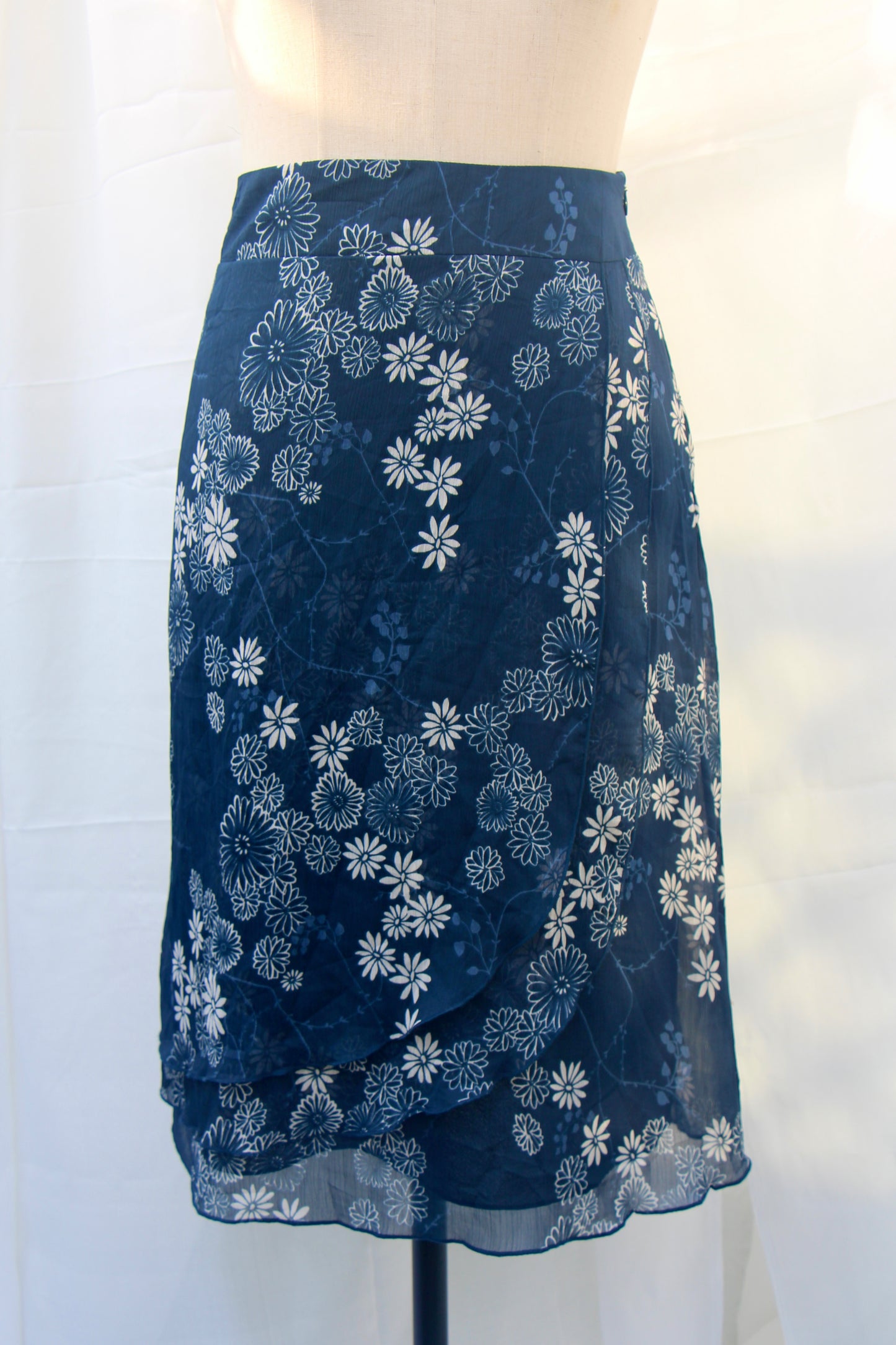 Blue Floral Skirt