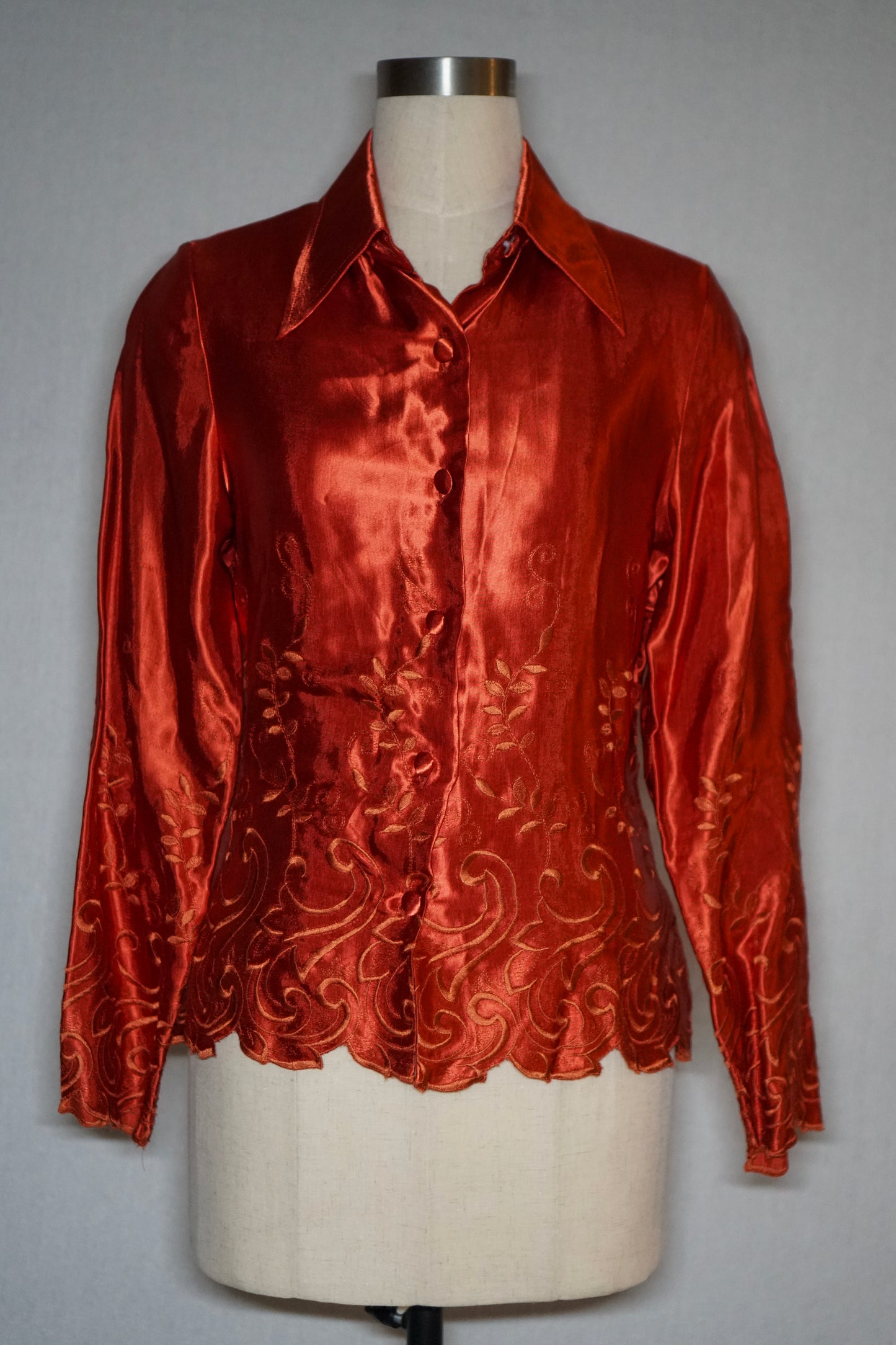 Red 70s Blouse