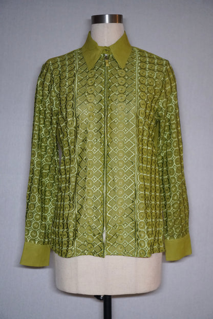 Green 70s Blouse