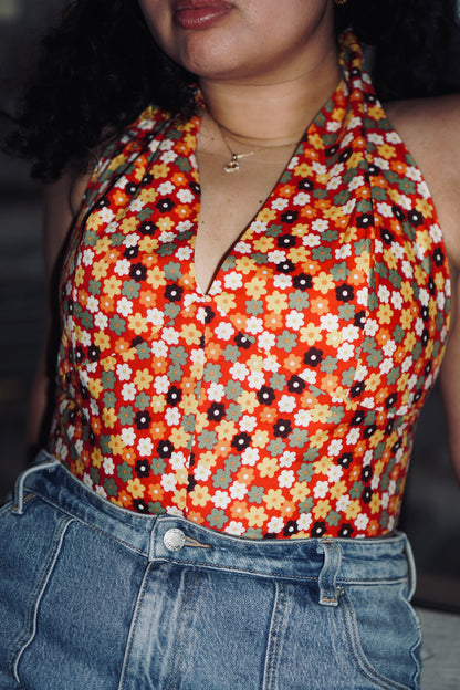 Large Florals Halter Top