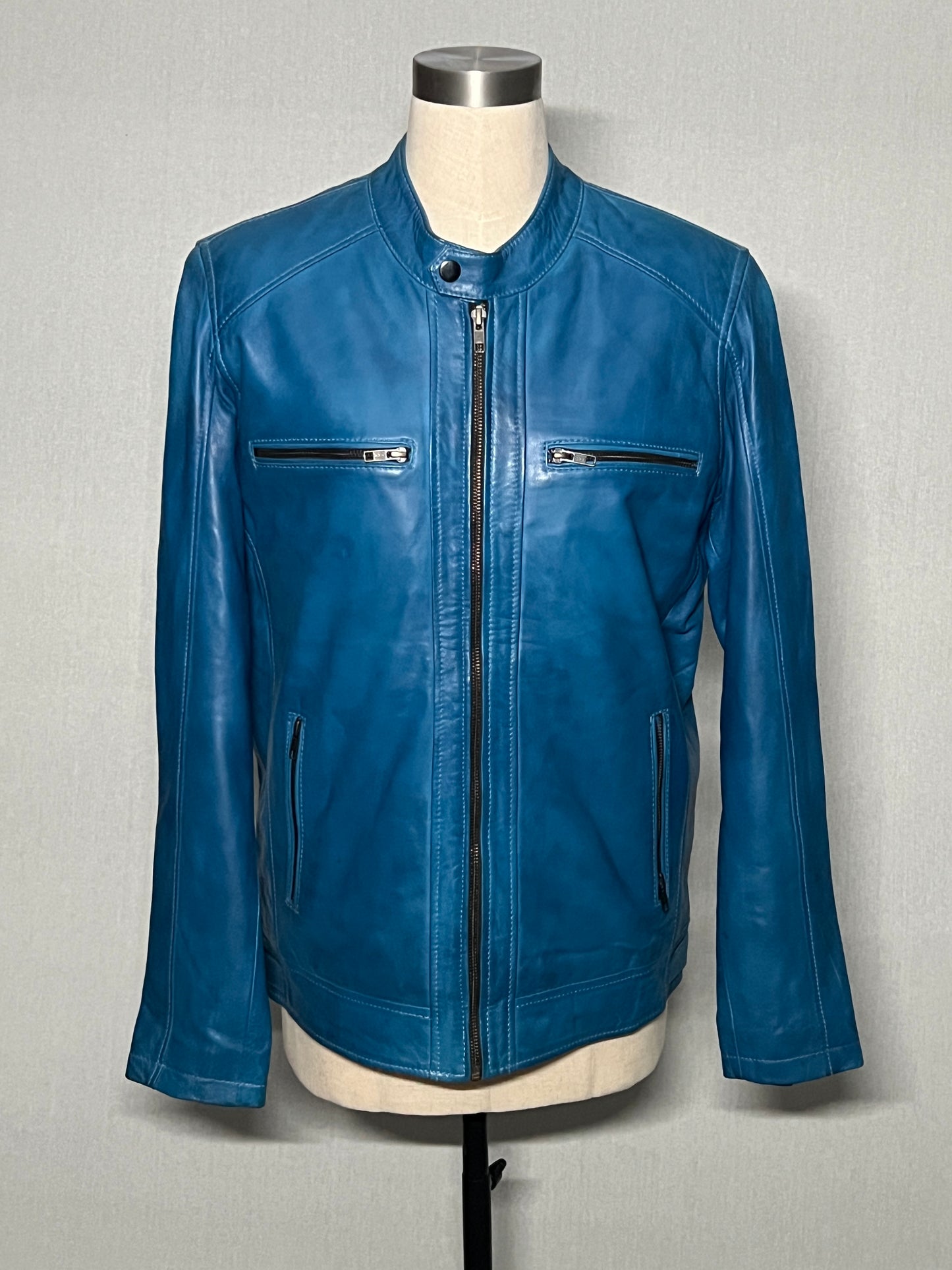 Blue Leather Jacket