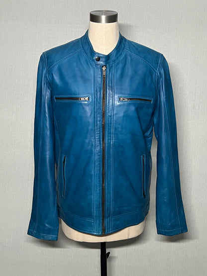 Blue Leather Jacket