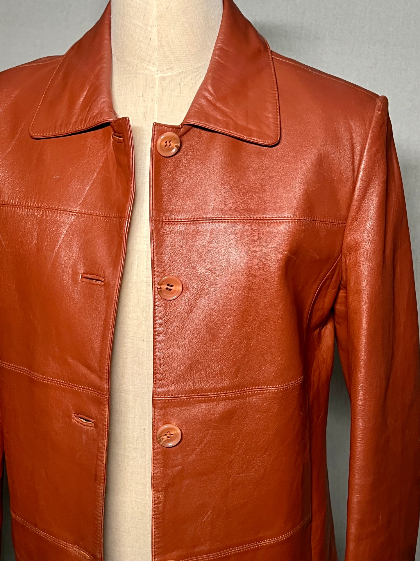Orange Leather Jacket