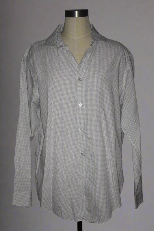 Calvin Klein Men's Grey Patterned Shirt
