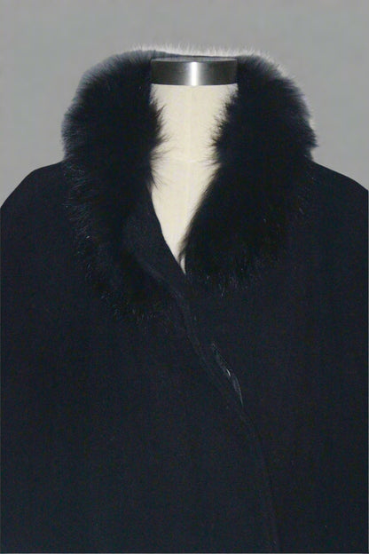 Fau Fur Trim Cape Coat