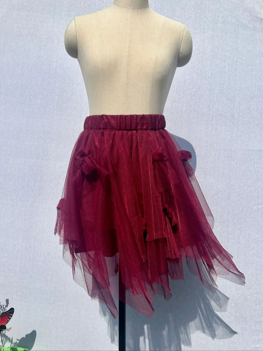 Red Tulle Mini Skirt