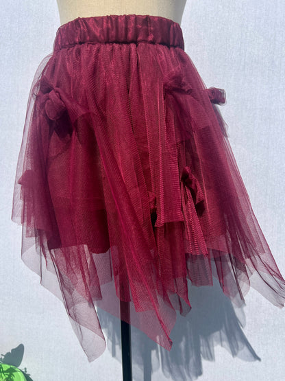 Red Tulle Mini Skirt