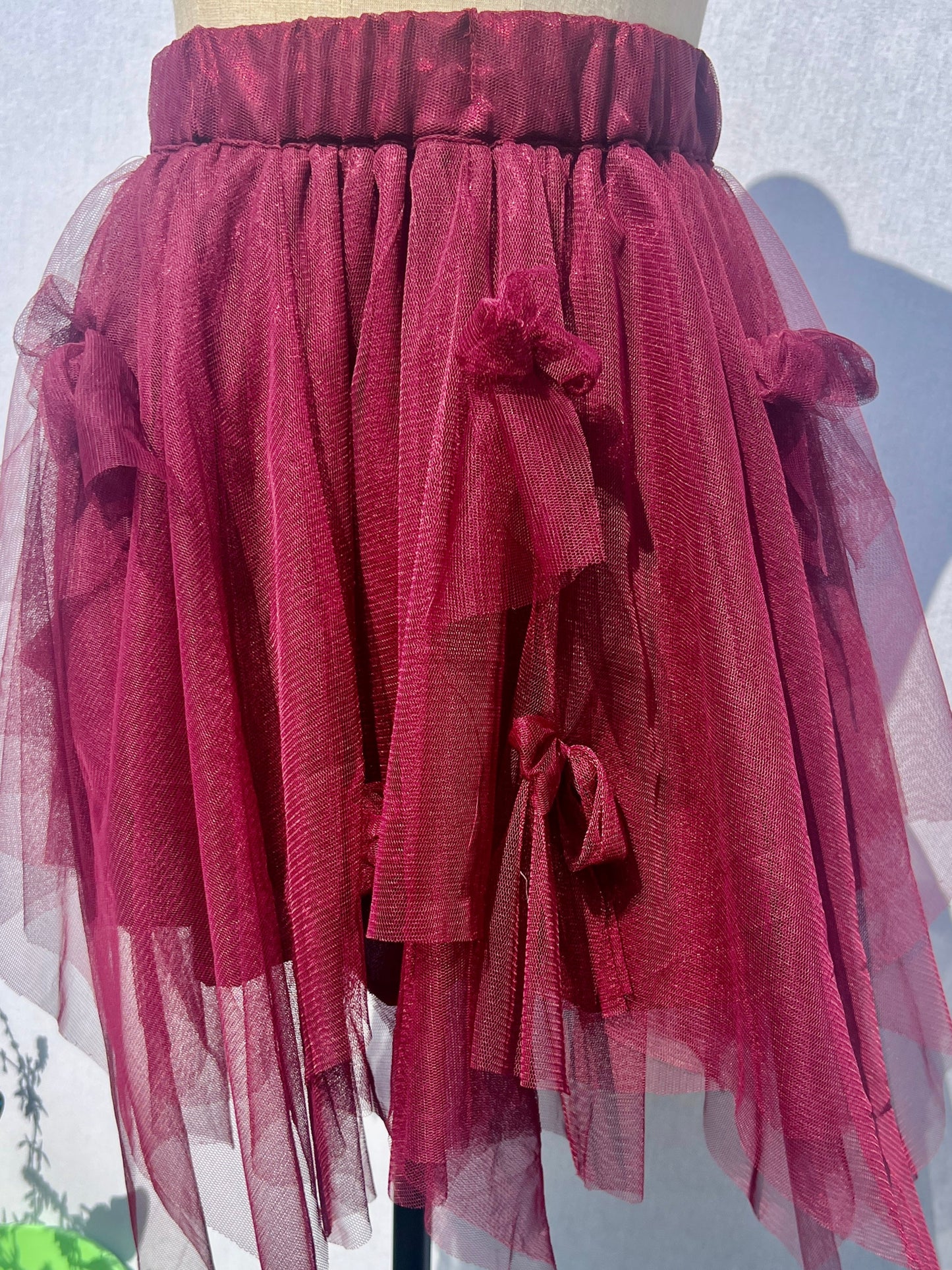 Red Tulle Mini Skirt