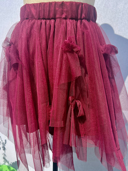 Red Tulle Mini Skirt