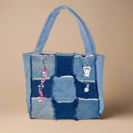 Light Denim Patchwork Tote