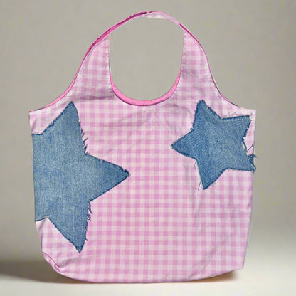 Pink Gingham Star Bag