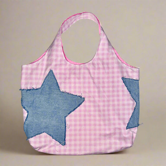 Pink Gingham Star Bag