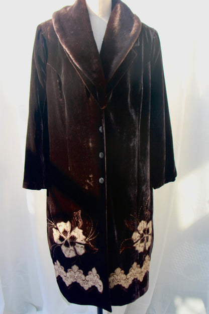 Vintage Velvet Embroidered Coat