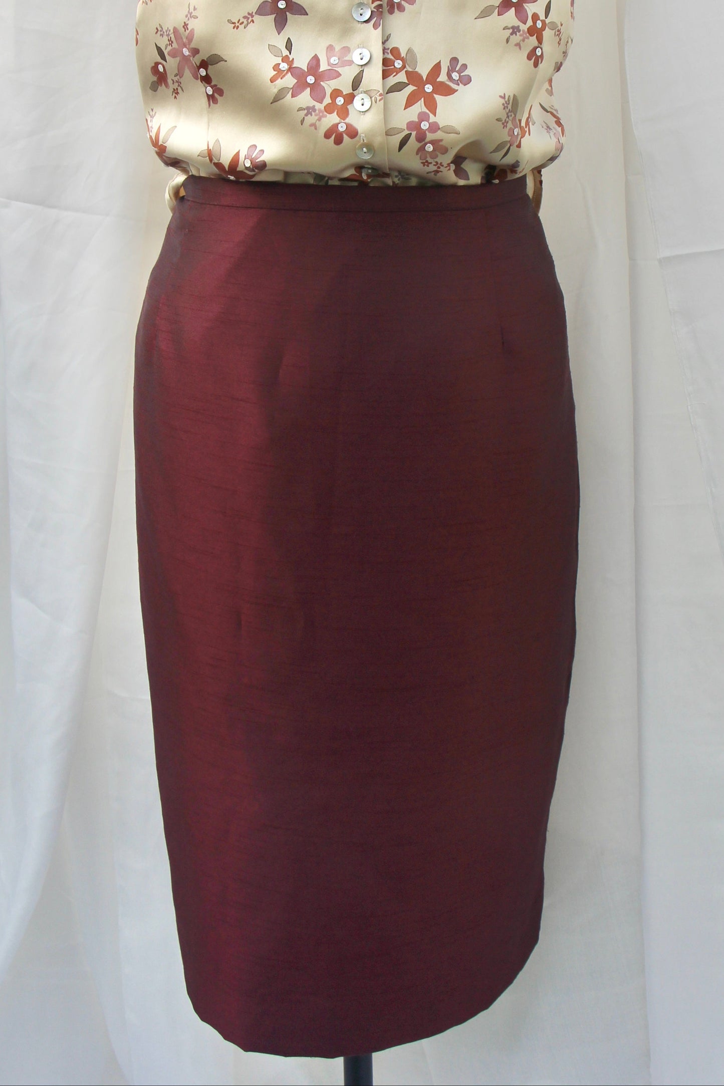 Silk Maroon Skirt