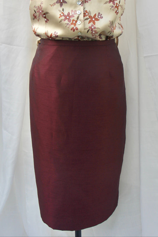 Silk Maroon Skirt
