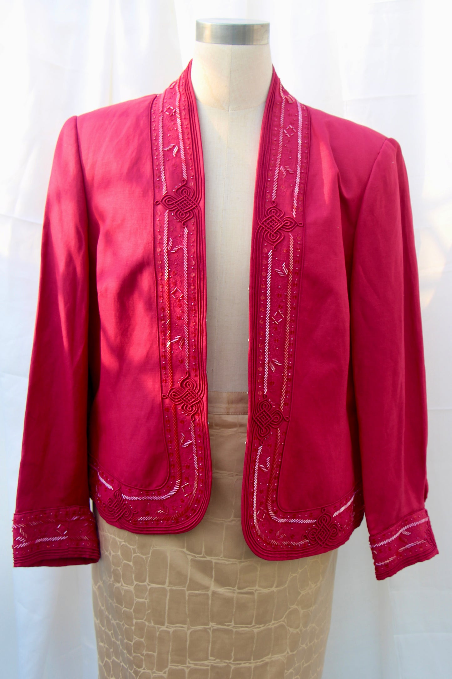 Pink Beaded Blazer