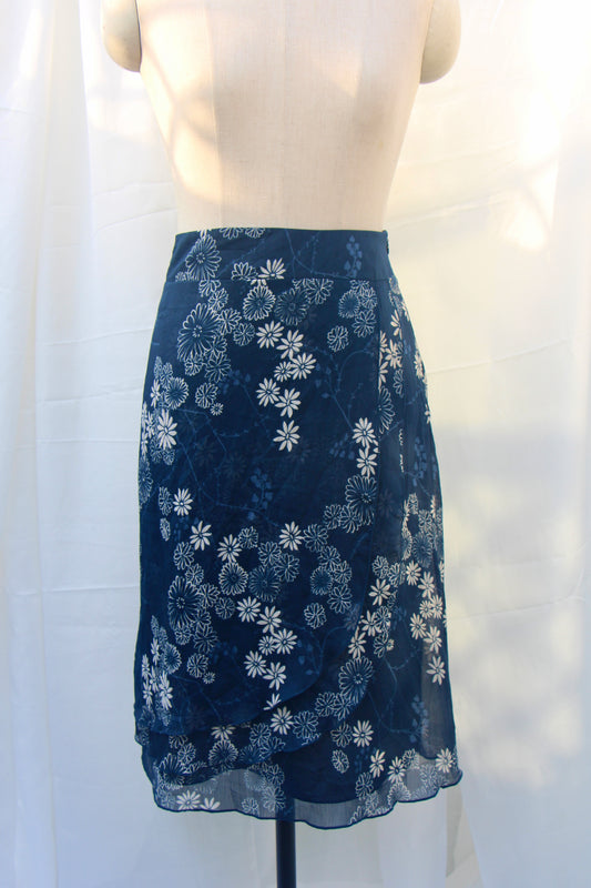 Blue Floral Skirt