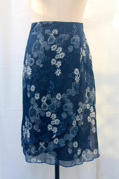 Blue Floral Skirt